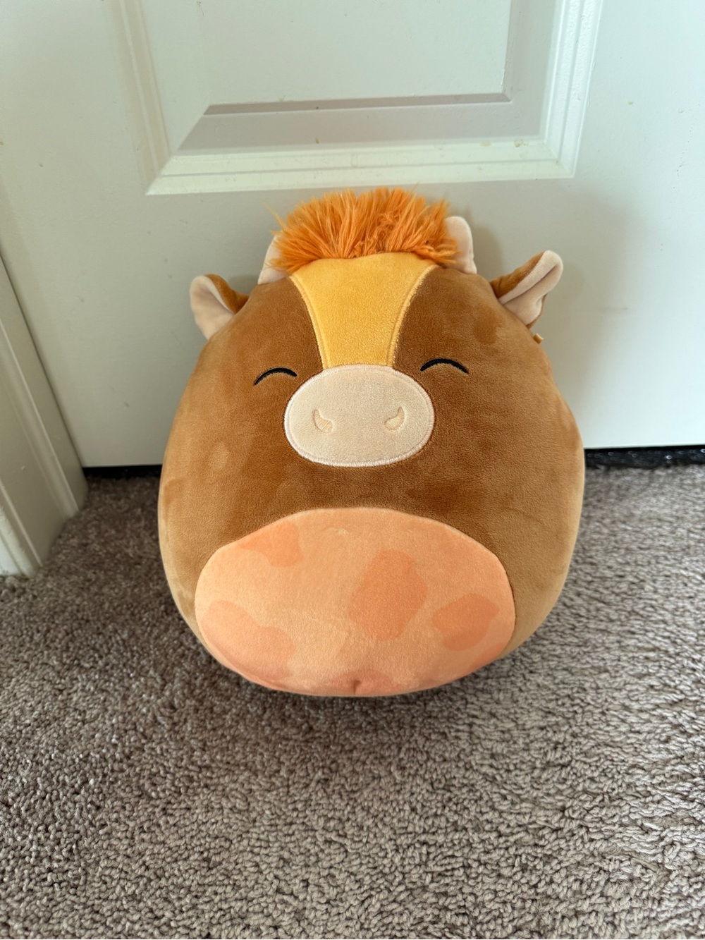 Kellytoy Brown and Orange Cow Squishmallow Plush